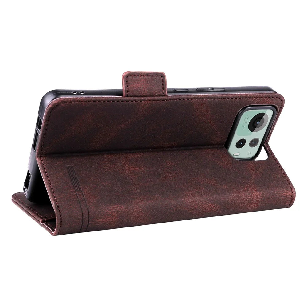 For Asus Zenfone 12 Ultra 5G Case Leather Wallet Flip Phone Cover with Hardware Decor - Coffee - 4