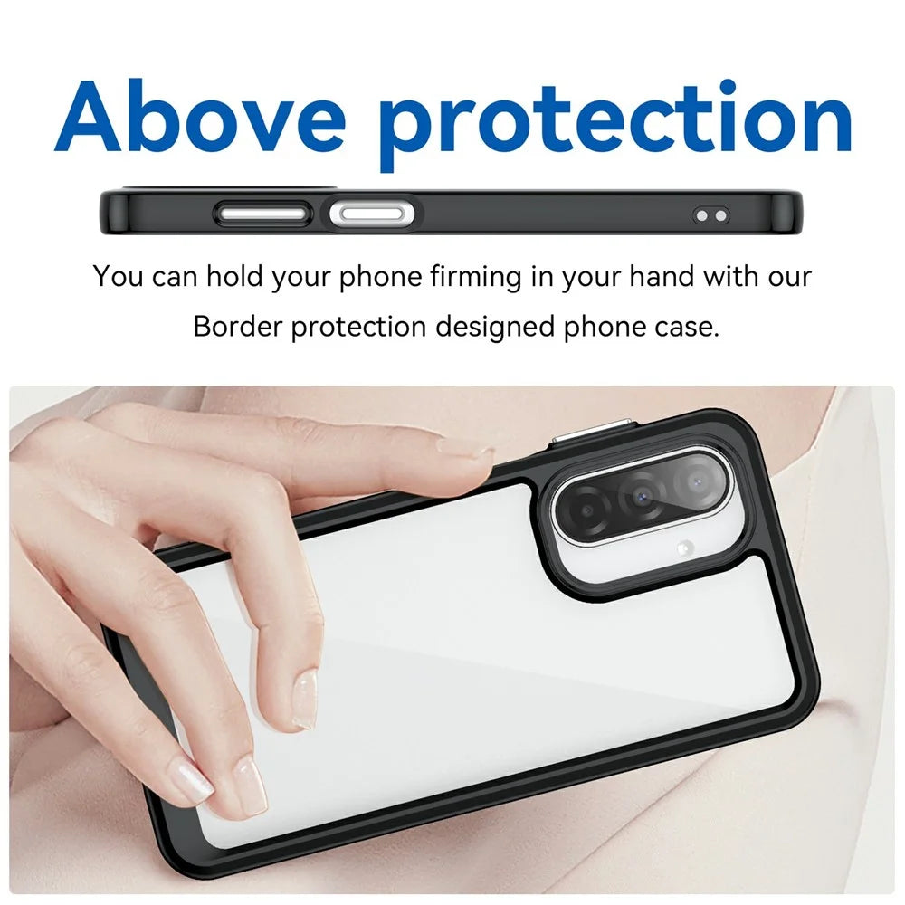 For Samsung Galaxy A17 5G / A17 4G / M17 5G / F17 5G Case TPU + Acrylic Protective Clear Phone Cover - Black - 4
