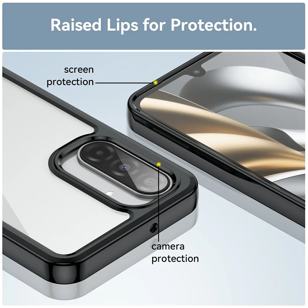 For Samsung Galaxy A17 5G / A17 4G / M17 5G / F17 5G Case TPU + Acrylic Protective Clear Phone Cover - Black - 6