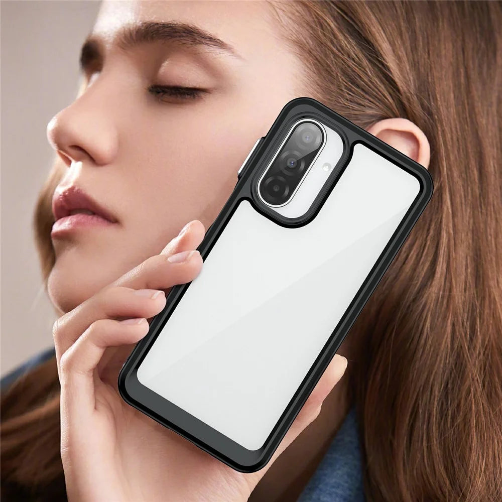 For Samsung Galaxy A17 5G / A17 4G / M17 5G / F17 5G Case TPU + Acrylic Protective Clear Phone Cover - Black - 7