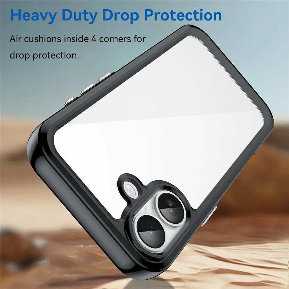 For iPhone 17 Case TPU + Acrylic Protective Clear Phone Cover - Black - 3