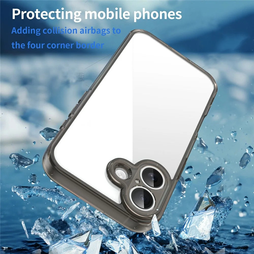 For iPhone 17 Case TPU + Acrylic Phone Back Cover Anti Yellowing - Black - 5