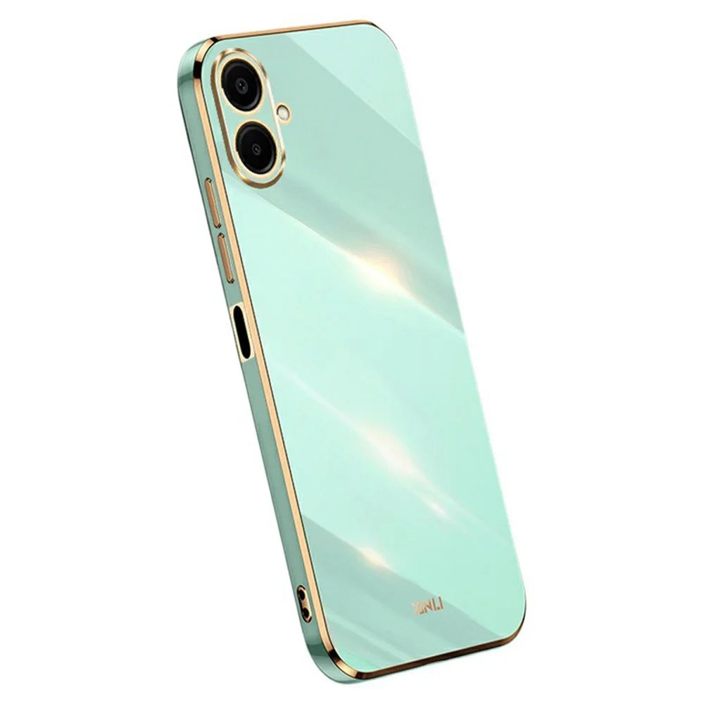 XINLI For Samsung Galaxy A08 5G / A08 4G / A07 5G / A07 4G Case TPU Phone Cover with Electroplating Frame - Cyan - 1