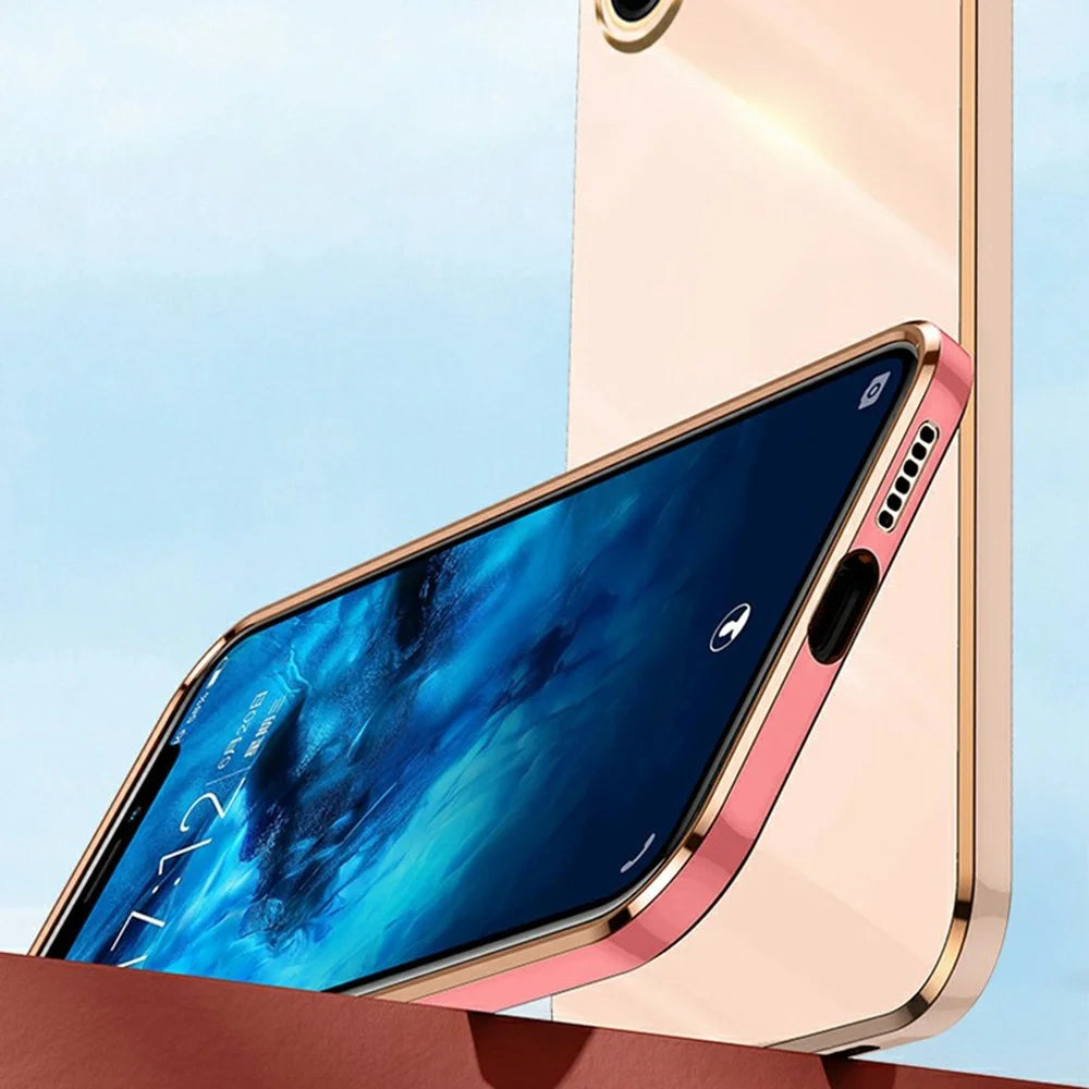 XINLI For Samsung Galaxy A08 5G / A08 4G / A07 5G / A07 4G Case TPU Phone Cover with Electroplating Frame - Cyan - 4
