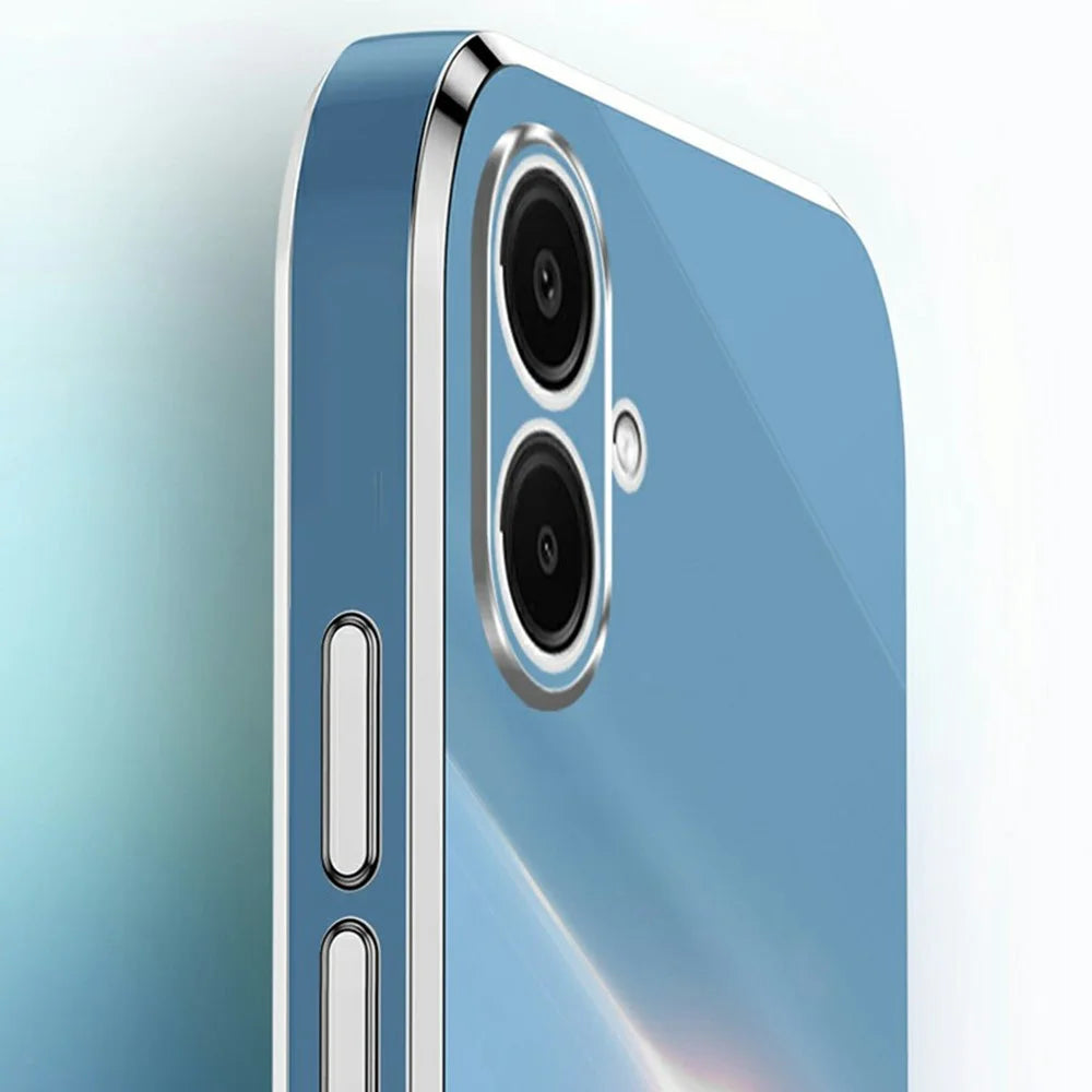 XINLI For Samsung Galaxy A08 5G / A08 4G / A07 5G / A07 4G Case TPU Phone Cover with Electroplating Frame - Cyan - 5