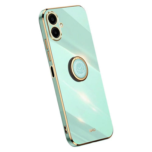 XINLI For Samsung Galaxy A08 5G / A08 4G / A07 5G / A07 4G Case Ring Kickstand Electroplating TPU Phone Cover - Cyan - 1