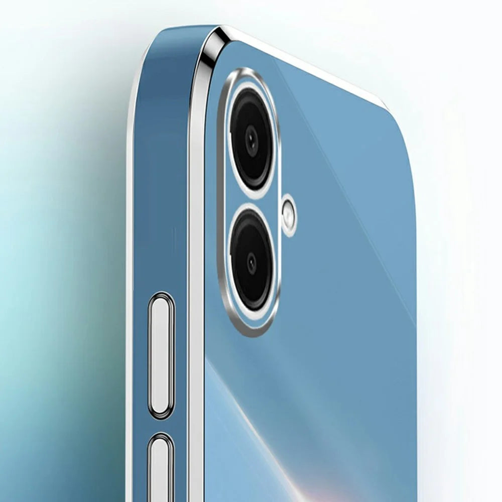 XINLI For Samsung Galaxy A08 5G / A08 4G / A07 5G / A07 4G Case Ring Kickstand Electroplating TPU Phone Cover - Cyan - 4