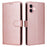 For iPhone 17 Case Wallet Stand View PU Leather Phone Cover with Wrist Strap - Rose Gold - 1