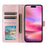 For iPhone 17 Case Wallet Stand View PU Leather Phone Cover with Wrist Strap - Rose Gold - 2