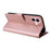 For iPhone 17 Case Wallet Stand View PU Leather Phone Cover with Wrist Strap - Rose Gold - 4