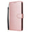For iPhone 17 Case Wallet Stand View PU Leather Phone Cover with Wrist Strap - Rose Gold - 7