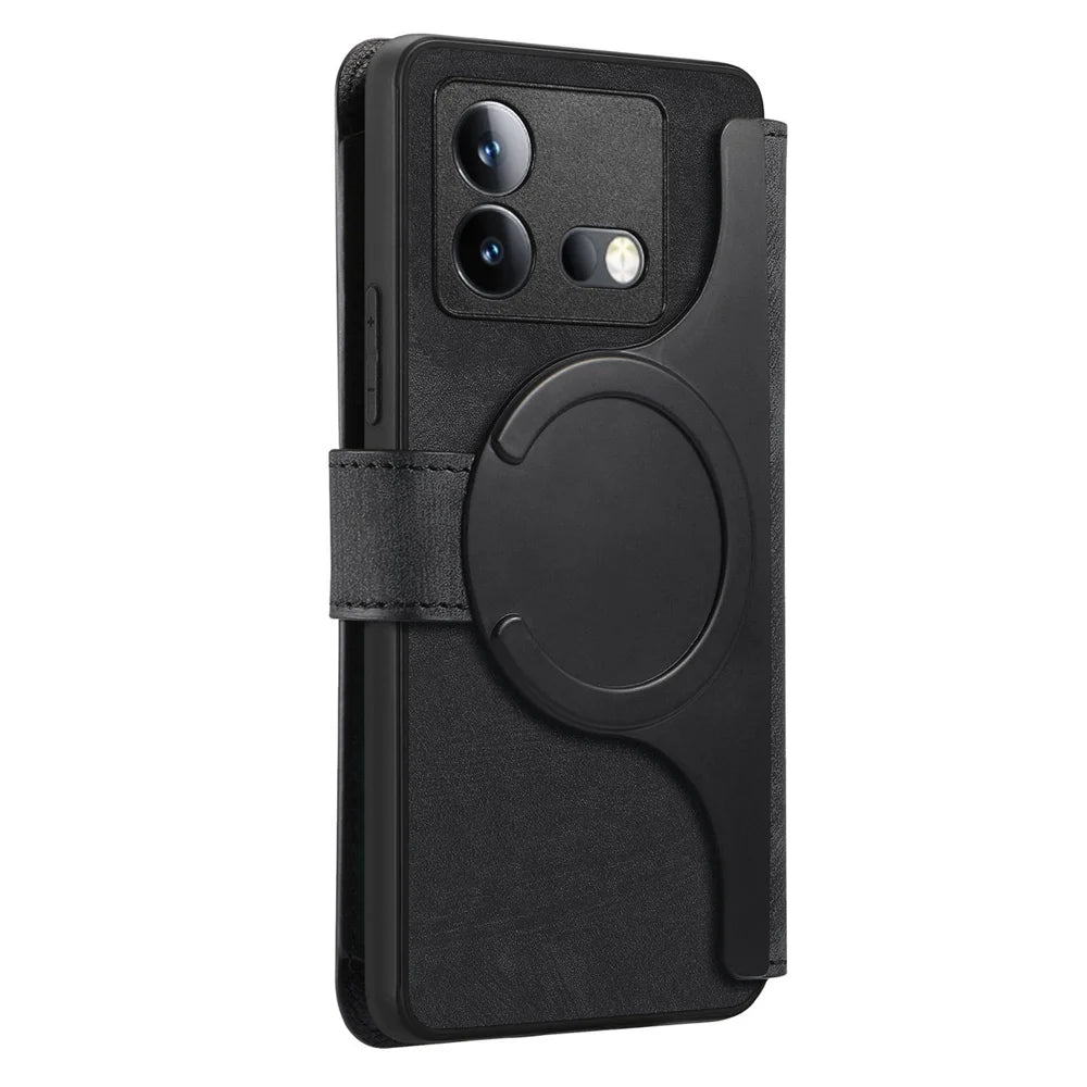 CASENEO For vivo iQOO Neo8 5G Case  MW-02 Detachable Magnetic Leather Flip Phone Cover - Black - 3