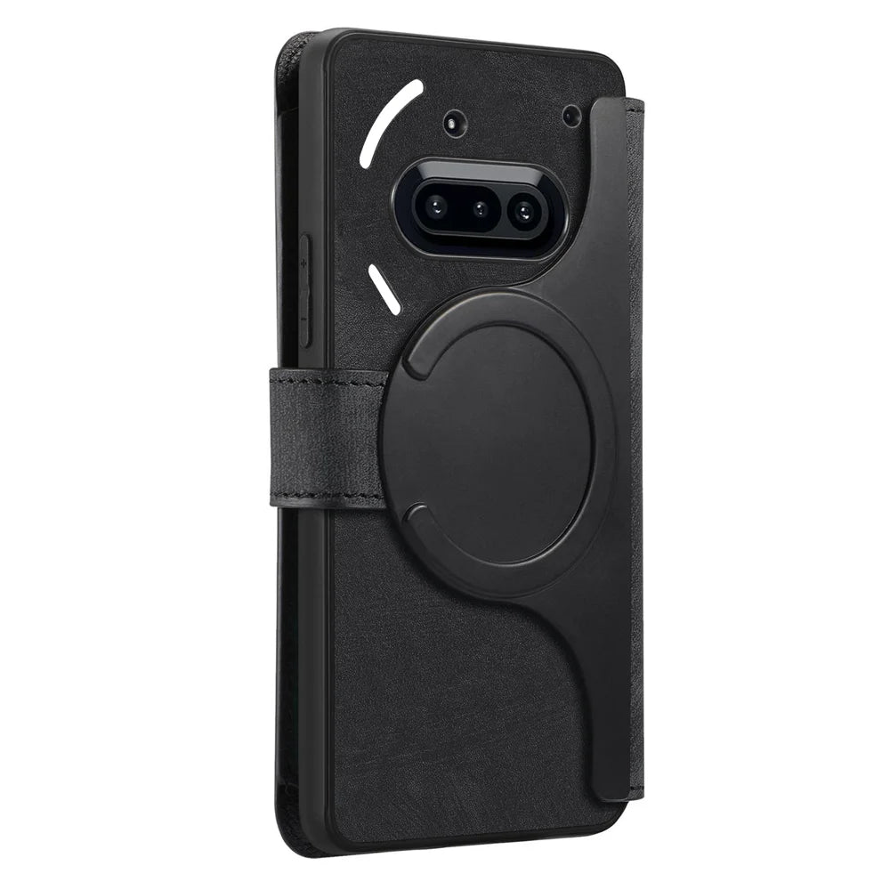 CASENEO For Nothing Phone (3a) Case  MW-02 Detachable Magnetic Leather Flip Phone Cover - Black - 3