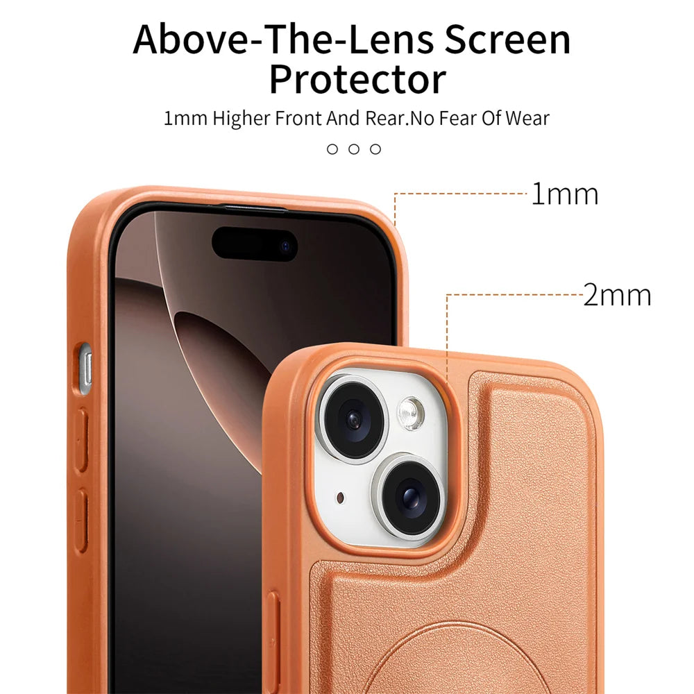 CASENEO For iPhone 14 / iPhone 13 6.1 inch Magnetic Case  Wristband PU Leather + PC Shockproof Phone Cover - Brown - 5