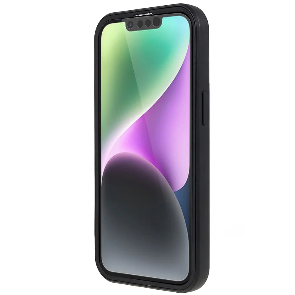 For iPhone 14 Drop-proof Phone Case Camera Lens Protection PET Screen Film + Acrylic + TPU Mobile Phone Cover - Black - 5