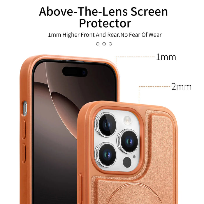 CASENEO For iPhone 16 Pro Magnetic Case  Wristband PU Leather + PC Shockproof Phone Cover - Brown - 5