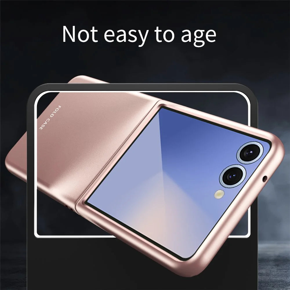For Samsung Galaxy Z Flip7 5G Case Skin-Touch Hard PC Phone Cover - Rose Gold - 3