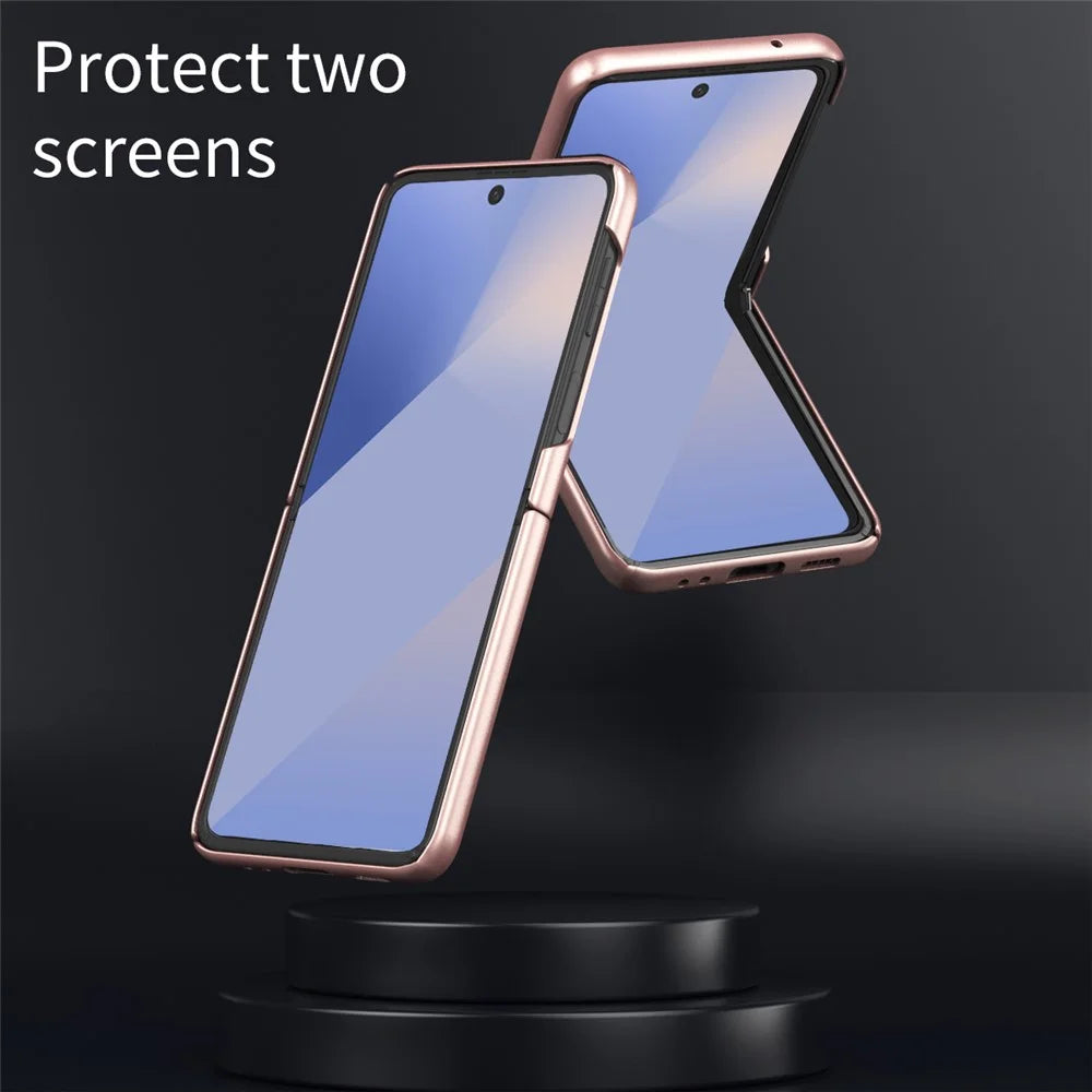 For Samsung Galaxy Z Flip7 5G Case Skin-Touch Hard PC Phone Cover - Rose Gold - 5
