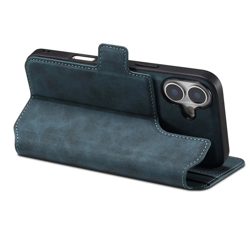 DENIOR B06 For iPhone 16 Case Magnetic Detachable Wallet Stand Leather + TPU Phone Cover - Blue - 2