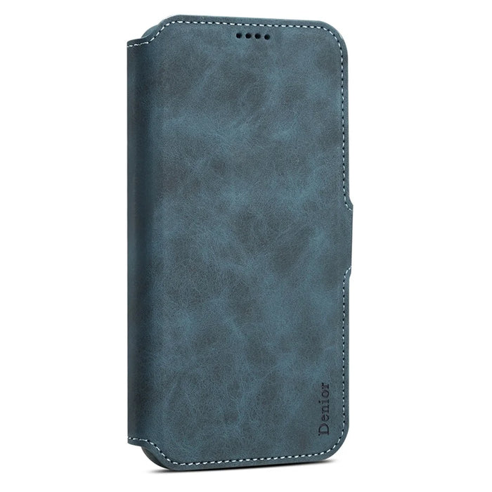 DENIOR B06 For iPhone 16 Case Magnetic Detachable Wallet Stand Leather + TPU Phone Cover - Blue - 6