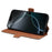 DENIOR B06 For iPhone 16 Plus Case Magnetic Detachable Wallet Stand Leather + TPU Phone Cover - Brown - 3