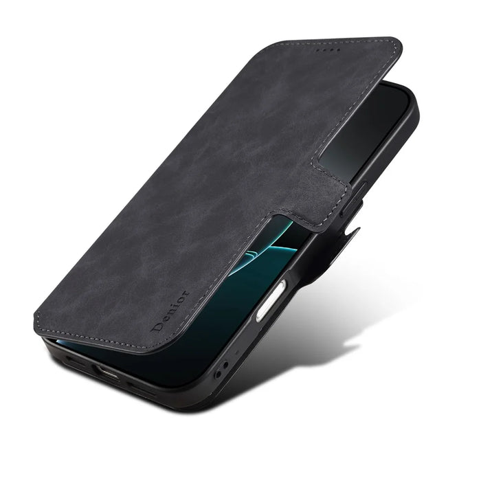 DENIOR B06 For iPhone 16 Pro Max Case Magnetic Detachable Wallet Stand Leather + TPU Phone Cover - Black - 5