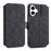DENIOR B07 For iPhone 16 Case Leather + PC Magnetic Detachable Wallet Phone Cover - Black - 1