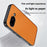 For Google Pixel 9a Case PU Leather Coated PC + TPU Anti-Drop Phone Cover - Orange - 3