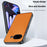 For Google Pixel 9a Case PU Leather Coated PC + TPU Anti-Drop Phone Cover - Orange - 5