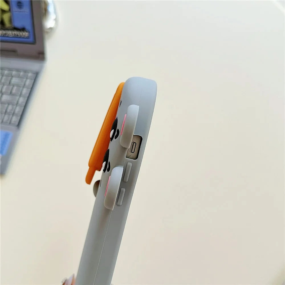 For iPhone 15 Silicone Case Cute Rat and Rat Poison Design Lens Cover Kickstand Phone Back Cover - 7