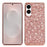For Samsung Galaxy S25 Edge Case TPU + PC Sparkling Glitter Phone Back Cover - Rose Gold - 1
