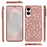For Samsung Galaxy S25 Edge Case TPU + PC Sparkling Glitter Phone Back Cover - Rose Gold - 6