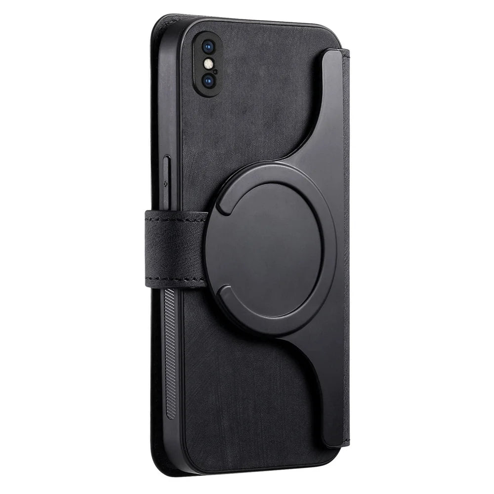 CASENEO For iPhone XS Max 6.5 inch Magnetic Case  Detachable Leather Phone Wallet Cover - Black - 3