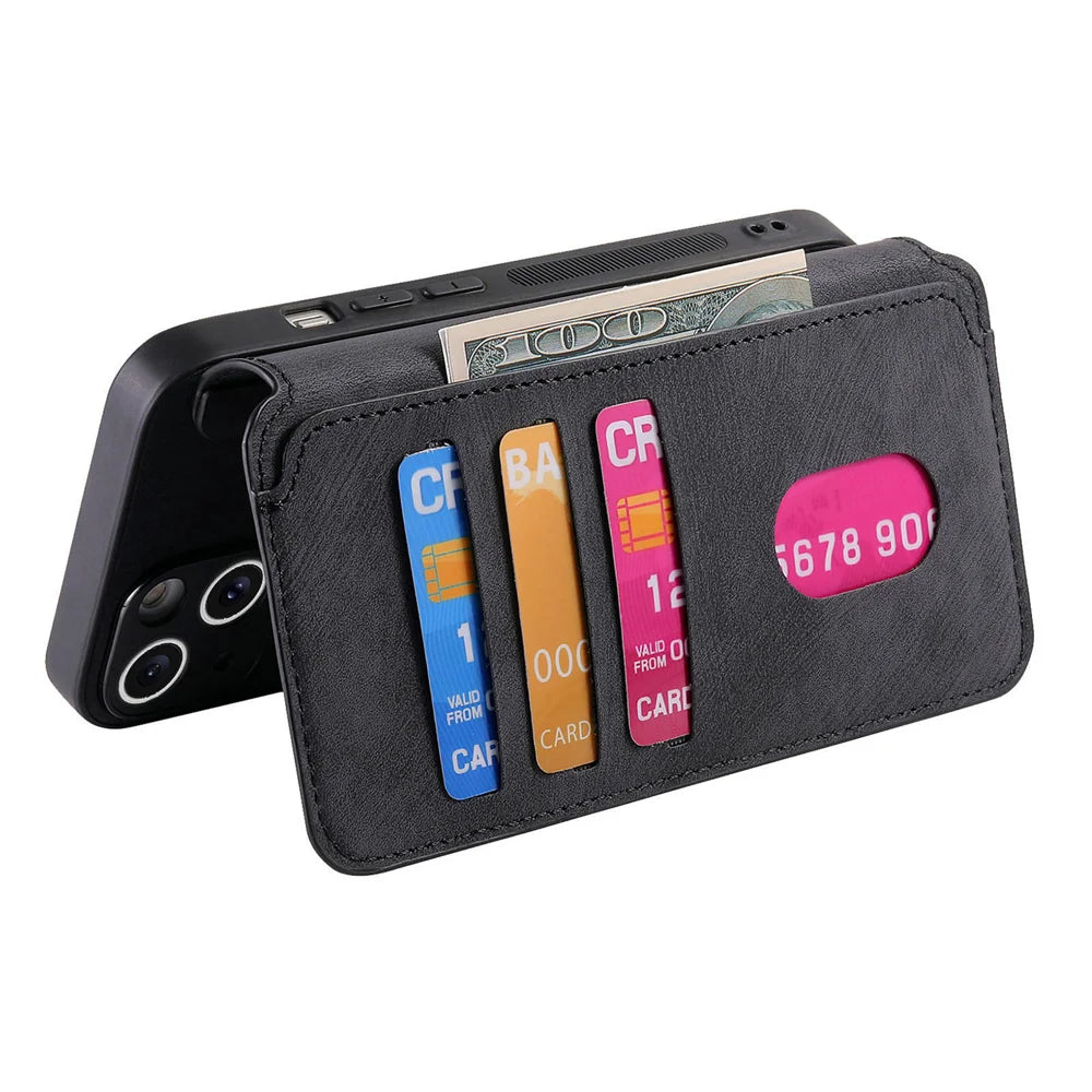 CASENEO For iPhone XS Max 6.5 inch Magnetic Case  Detachable Leather Phone Wallet Cover - Black - 6