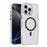 For iPhone 16 Pro Max Magnetic Case TPU PC TPE Shockproof Phone Back Cover - Transparent Black - 1