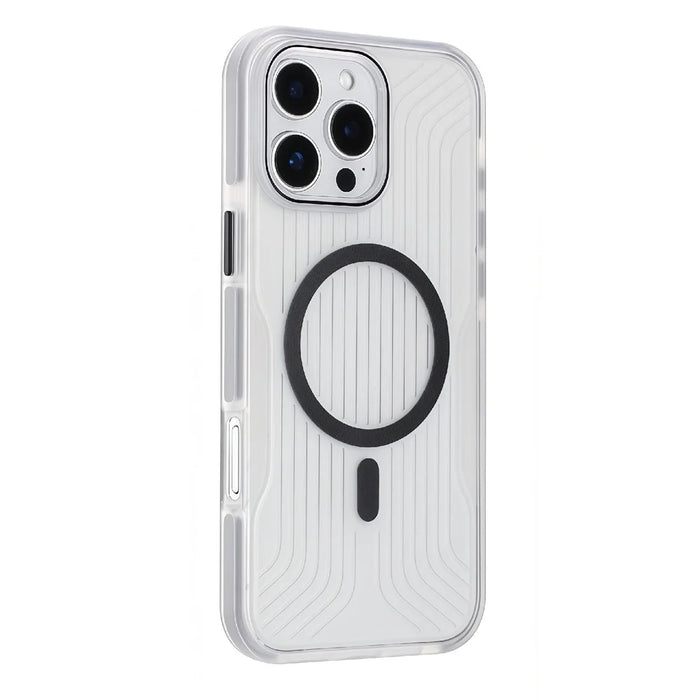 For iPhone 16 Pro Max Magnetic Case TPU PC TPE Shockproof Phone Back Cover - Transparent Black - 2