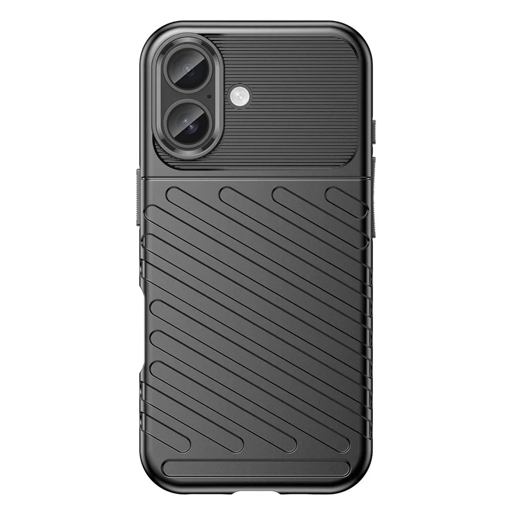 For iPhone 17 Case Twill Texture TPU Shockproof Protective Phone Cover - Black - 2