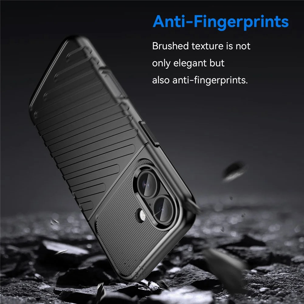 For iPhone 17 Case Twill Texture TPU Shockproof Protective Phone Cover - Black - 4