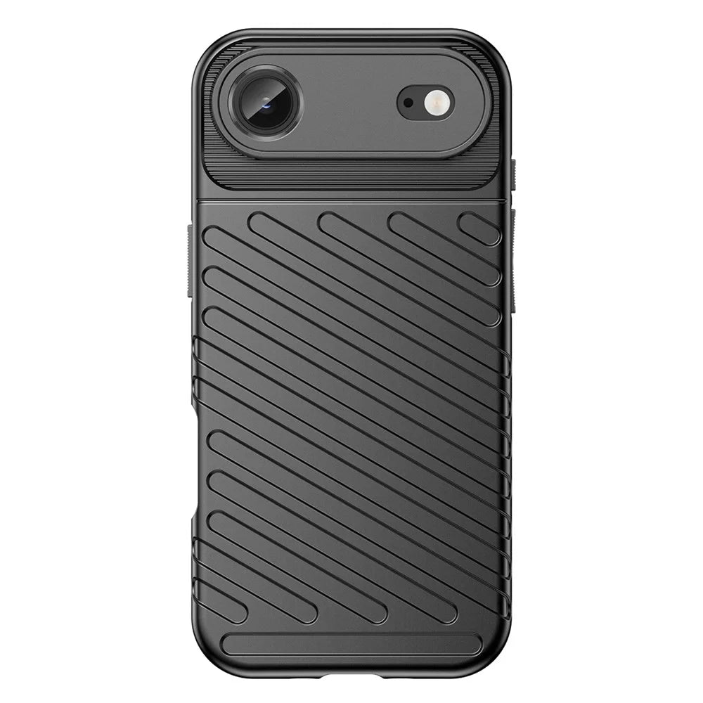For iPhone Air Case Twill Texture TPU Shockproof Protective Phone Cover - Black - 2