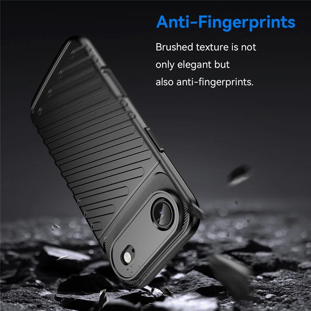For iPhone Air Case Twill Texture TPU Shockproof Protective Phone Cover - Black - 4