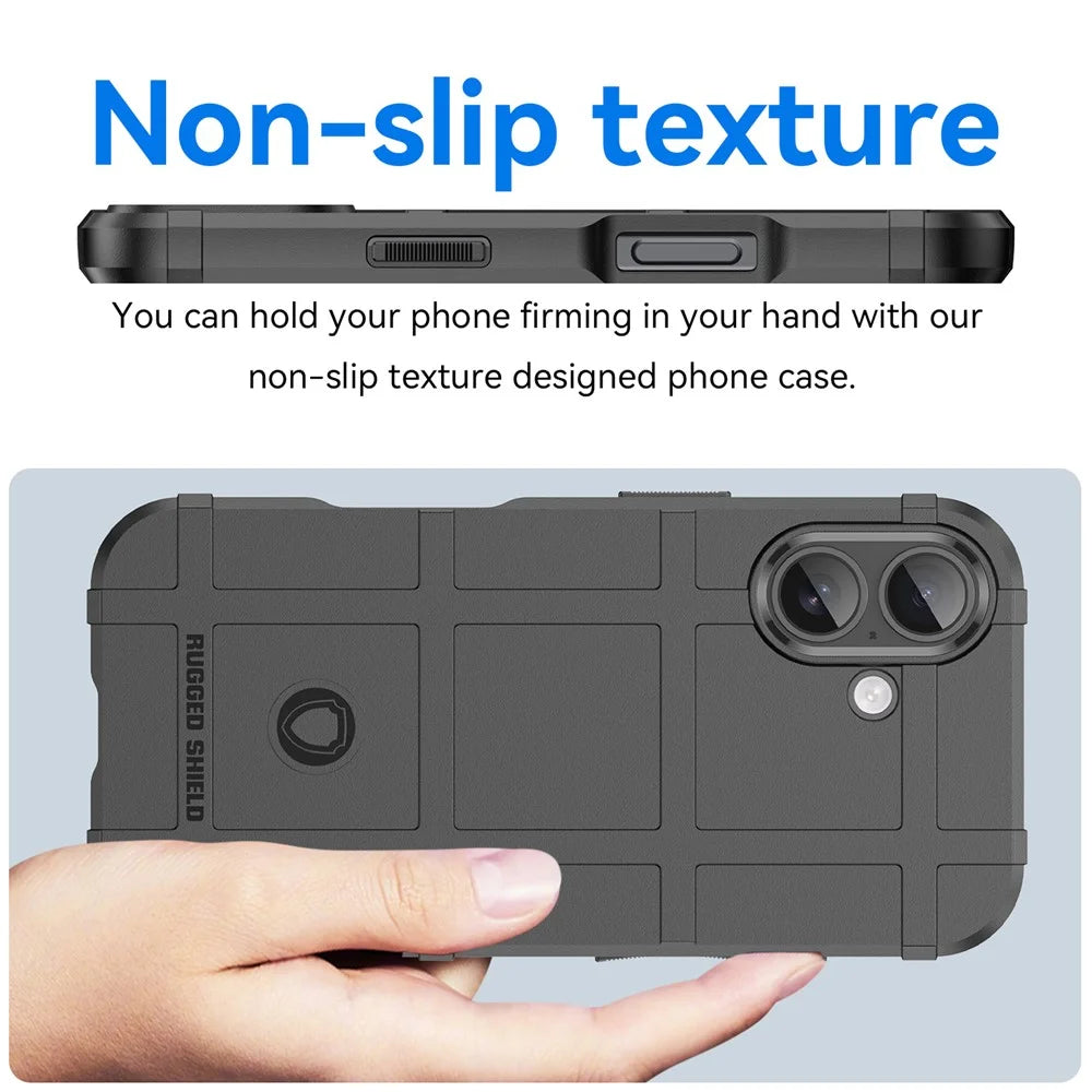 For iPhone 17 Case Grid Design Soft TPU Scratch-Proof Phone Cover - Black - 5