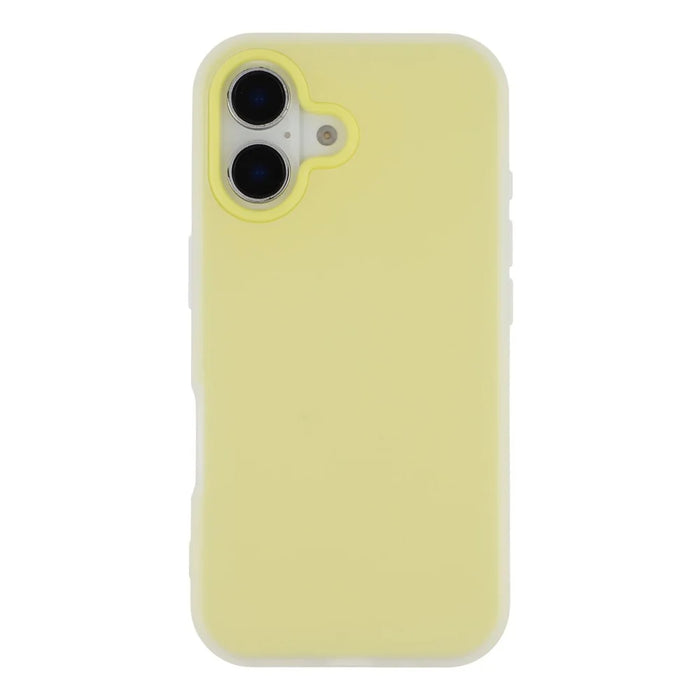 For iPhone 17 Case 2 in 1 PC + TPU Frosted Phone Case Large Camera Cutout - Yellow - 3