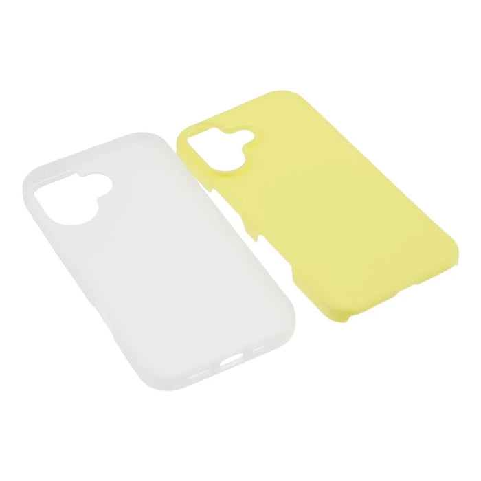 For iPhone 17 Case 2 in 1 PC + TPU Frosted Phone Case Large Camera Cutout - Yellow - 7
