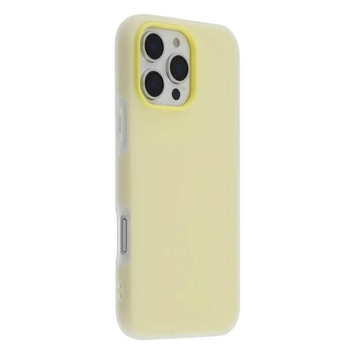 For iPhone 16 Pro Max Case 2 in 1 PC + TPU Frosted Phone Case Large Camera Cutout - Yellow - 1