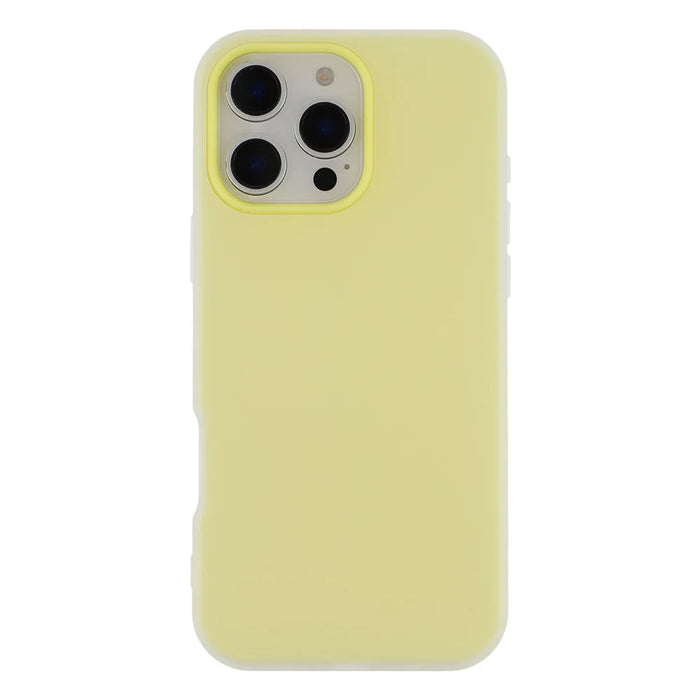 For iPhone 16 Pro Max Case 2 in 1 PC + TPU Frosted Phone Case Large Camera Cutout - Yellow - 3
