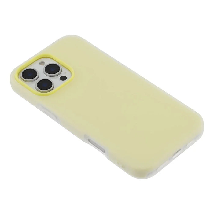 For iPhone 16 Pro Max Case 2 in 1 PC + TPU Frosted Phone Case Large Camera Cutout - Yellow - 4