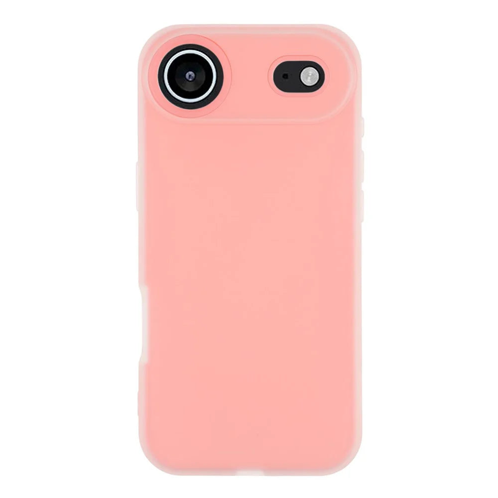 For iPhone Air Case 2 in 1 PC + TPU Frosted Phone Case Large Camera Cutout - Pink - 1