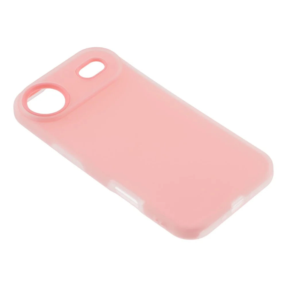 For iPhone Air Case 2 in 1 PC + TPU Frosted Phone Case Large Camera Cutout - Pink - 3