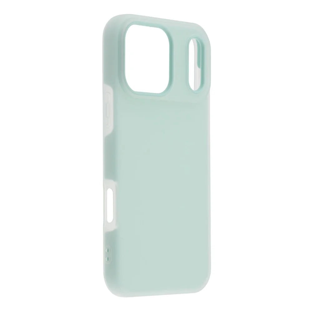 For iPhone 17 Pro Case 2 in 1 PC + TPU Frosted Phone Case Large Camera Cutout - Lake Green - 2