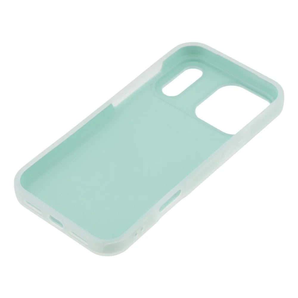 For iPhone 17 Pro Case 2 in 1 PC + TPU Frosted Phone Case Large Camera Cutout - Lake Green - 5